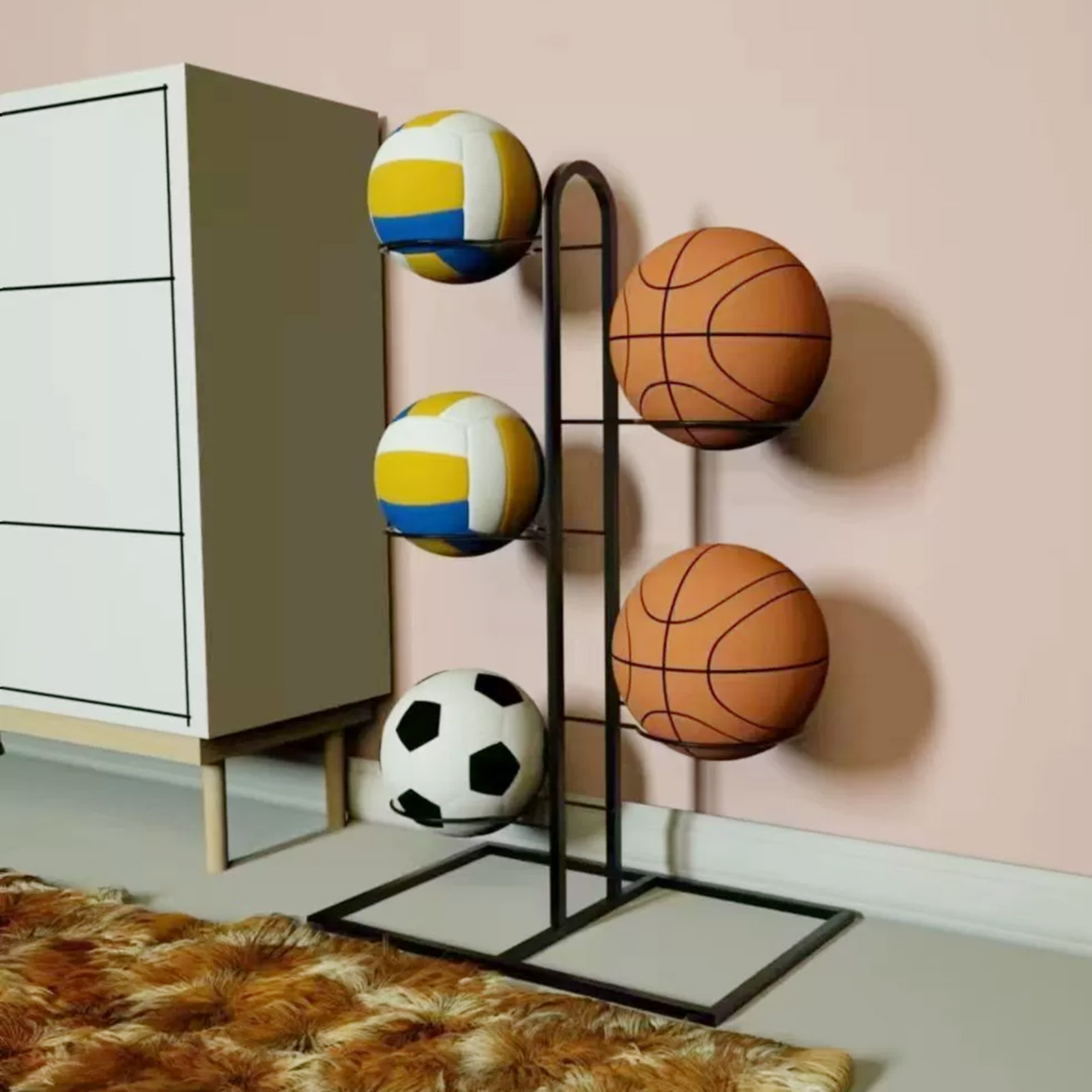 Estante de baloncesto plegable - Sports Equipment Holder reseña y precio